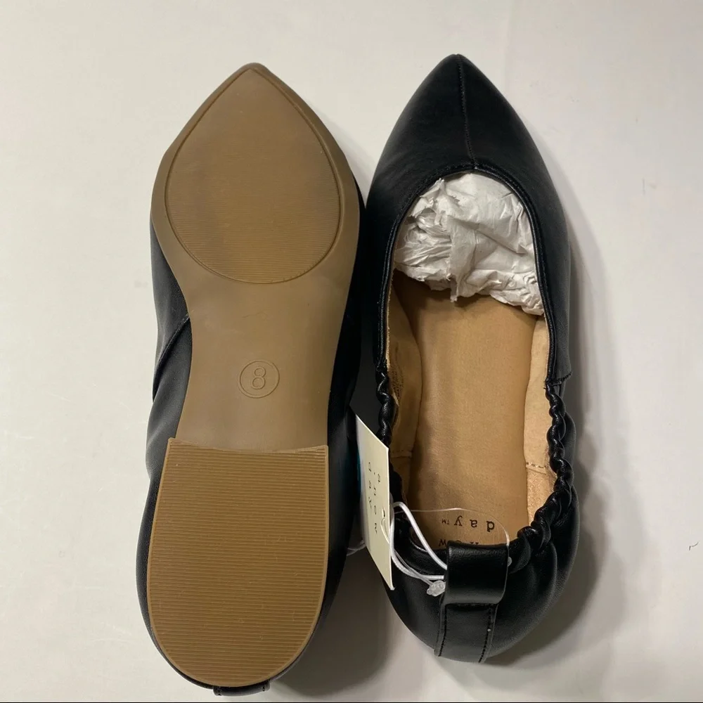 NWT A New Day Womens Black Flats Business Casual Pointed Toe - Picture 4 of 5